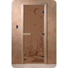 Дверь для сауны DoorWood (Дорвуд) 80x200 Основная серия Зима (бронза матовое) левая