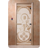 Дверь для сауны DoorWood (Дорвуд) 80x200 Основная серия Посейдон (сатин) левая