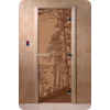 Дверь для сауны DoorWood (Дорвуд) 80x200 Основная серия Рассвет (бронза матовое) левая