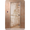 Дверь для сауны DoorWood (Дорвуд) 80x200 Основная серия Рассвет (сатин) левая