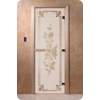 Дверь для сауны DoorWood (Дорвуд) 80x200 Основная серия Розы (сатин) левая