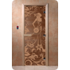 Дверь для сауны DoorWood (Дорвуд) 90x200 Основная серия Девушка в цветах (бронза матовое), правая