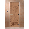 Дверь для сауны DoorWood (Дорвуд) 90x200 Основная серия Дженифер 2 (бронза матовое), левая