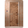 Дверь для сауны DoorWood (Дорвуд) 90x200 Основная серия Жар птица (бронза матовое), левая