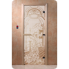 Дверь для сауны DoorWood (Дорвуд) 90x200 Основная серия Жар птица (сатин), левая