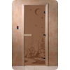 Дверь для сауны DoorWood (Дорвуд) 90x200 Основная серия Зима (бронза матовое), левая