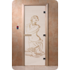 Дверь для сауны DoorWood (Дорвуд) 90x200 Основная серия Искушение (сатин), правая
