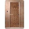 Дверь для сауны DoorWood (Дорвуд) 90x200 Основная серия Флоренция (бронза матовое), левая