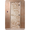 Дверь для сауны DoorWood (Дорвуд) 90x200 Основная серия Хохлома (сатин), левая