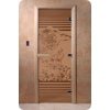 Дверь для сауны DoorWood (Дорвуд) 90x200 Основная серия Япония (бронза матовое), правая