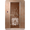 Дверь для сауны DoorWood (Дорвуд) 90x210 Основная серия Банька (бронза), правая
