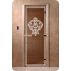 Дверь для сауны DoorWood (Дорвуд) 90x210 Основная серия Версаче (бронза), левая