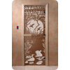 Дверь для сауны DoorWood (Дорвуд) 90x210 Основная серия Лебединое озеро (бронза), левая