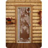 Дверь для сауны DoorWood (Дорвуд) 70x190 Престиж (с рисунком) Береза левая ((сатин)