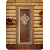Дверь для сауны DoorWood (Дорвуд) 70x190 Престиж (с рисунком) Версаче левая (бронза матовая)