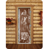Дверь для сауны DoorWood (Дорвуд) 70x190 Престиж (с рисунком) Горячий пар левая (бронза матовая)