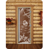Дверь для сауны DoorWood (Дорвуд) 70x210 Престиж (с рисунком) Голубая лагуна левая (бронза матовая)