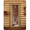 Дверь для сауны DoorWood (Дорвуд) 70x210 Престиж (с рисунком) Зима правая (бронза матовая)