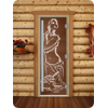 Дверь для сауны DoorWood (Дорвуд) 70x210 Престиж (с рисунком) Искушение левая (бронза матовая)