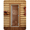 Дверь для сауны DoorWood (Дорвуд) 70x210 Престиж (с рисунком) Лебединое озеро правая (бронза матовая)