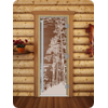 Дверь для сауны DoorWood (Дорвуд) 70x210 Престиж (с рисунком) Рассвет правая (бронза матовая)