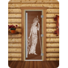 Дверь для сауны DoorWood (Дорвуд) 70x210 Престиж (с рисунком) Рим левая (бронза матовая)