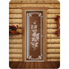 Дверь для сауны DoorWood (Дорвуд) 70x210 Престиж (с рисунком) Розы правая (бронза матовая)