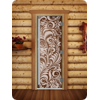 Дверь для сауны DoorWood (Дорвуд) 70x210 Престиж (с рисунком) Хохлома левая (бронза матовая)
