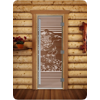 Дверь для сауны DoorWood (Дорвуд) 70x210 Престиж (с рисунком) Япония левая (бронза матовая)