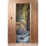 Дверь для сауны DoorWood (Дорвуд) 70x210 Фотопечать A096 правая, коробка ольха