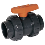 Кран шаровый под вклейку Praher Plastics д.63, (тип S6 2W, PTFE, EPDM)
